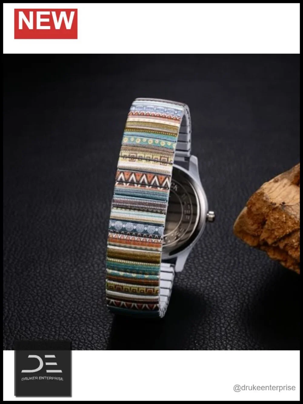 Stretch Band Watch with Elastic Strap, Easy Reader Large Face Analog Quartz